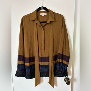 LOFT work blouse mustard, maroon, navy, hunter green